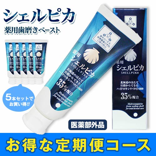 【5本セット】薬用歯磨きシェルピカ80g【定期】