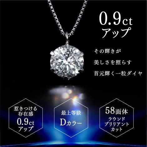 松屋銀座外商部特選 Dカラー0.9ctアップ 天然ダイヤモンドペンダントネックレス