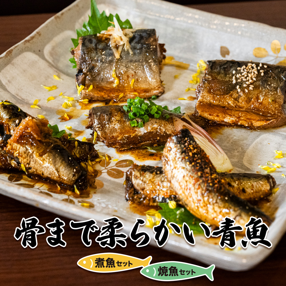 骨まで柔らかい青魚　煮魚セット・焼魚セット　常温保存可能！DHA・EPA・カルシウム豊富な国産青魚です