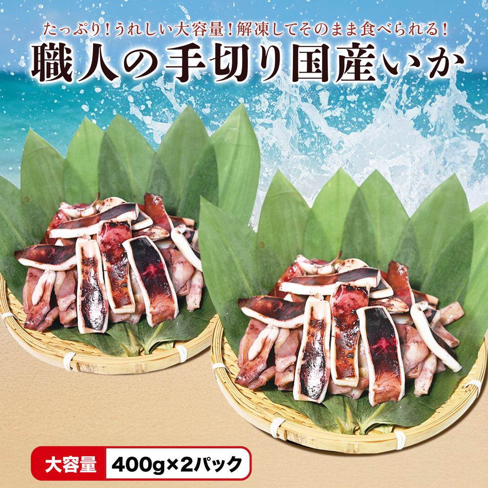 職人の手切り国産いか 大容量800g！ 国産いかメンチもセットでお届け。ダブルセットでさらにお得！【クール便（冷凍）：送料＋330円】